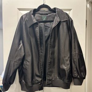 Wild Fable Black Bomber Faux Leather Jacket